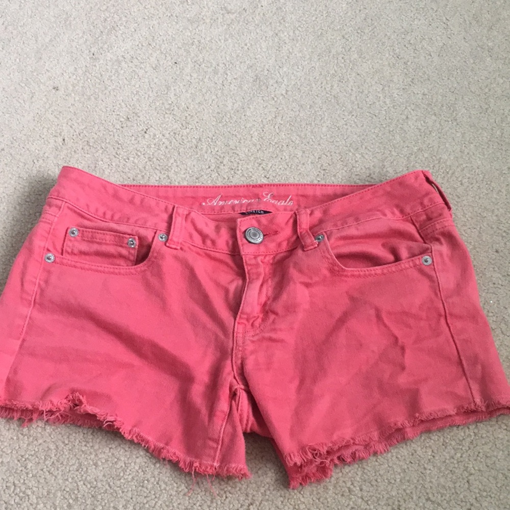 American Eagle Red Jean Shorts